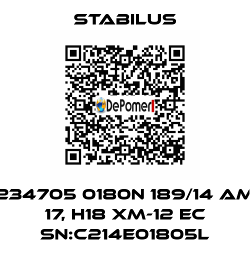 234705 0180N 189/14 AM 17, H18 XM-12 EC SN:C214E01805L Stabilus
