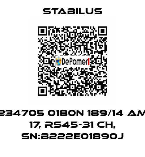 234705 0180N 189/14 AM 17, RS45-31 CH, SN:B222E01890J Stabilus