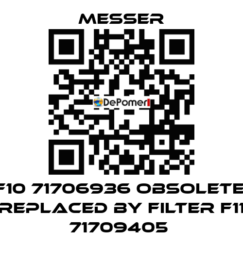 F10 71706936 obsolete, replaced by Filter F11 71709405  Messer