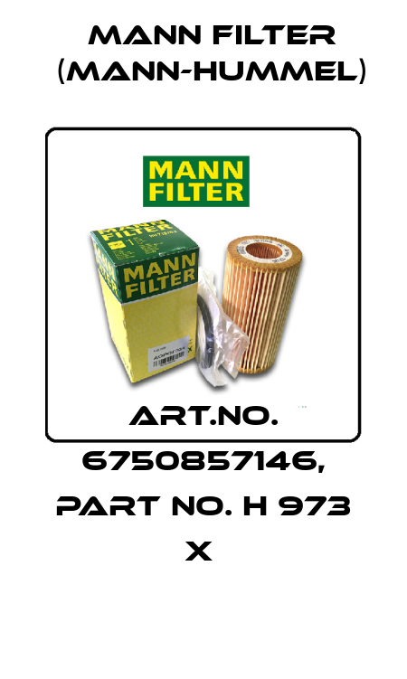 Art.No. 6750857146, Part No. H 973 x  Mann Filter (Mann-Hummel)