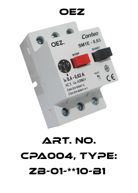 Art. No. CPA004, Type: ZB-01-**10-B1  OEZ