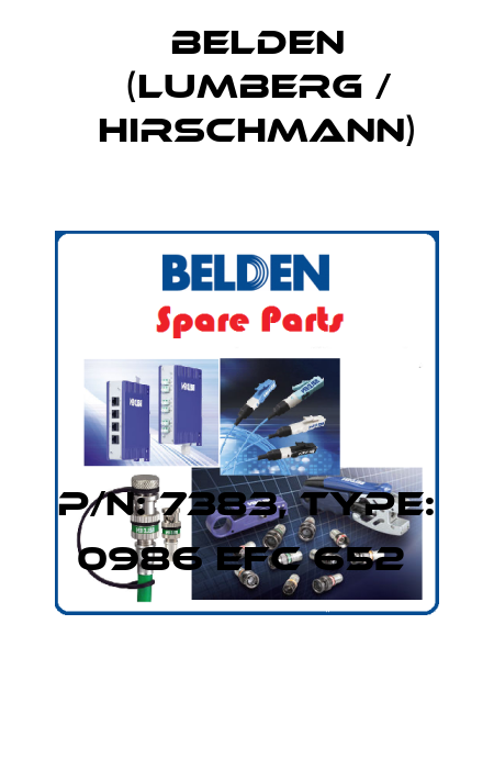 P/N: 7383, Type: 0986 EFC 652  Belden (Lumberg / Hirschmann)