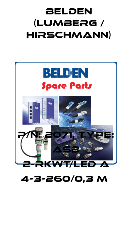 P/N: 2071, Type: ASB 2-RKWT/LED A 4-3-260/0,3 M  Belden (Lumberg / Hirschmann)