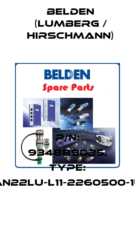 P/N: 934889025, Type: GAN22LU-L11-2260500-1UC Belden (Lumberg / Hirschmann)