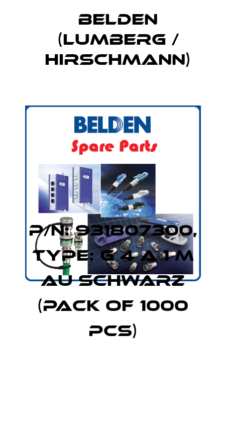 P/N: 931807300, Type: G 4 A 1 M Au schwarz (pack of 1000 pcs) Belden (Lumberg / Hirschmann)