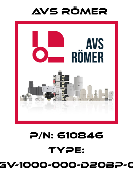 P/N: 610846 Type: XGV-1000-000-D20BP-04 Avs Römer