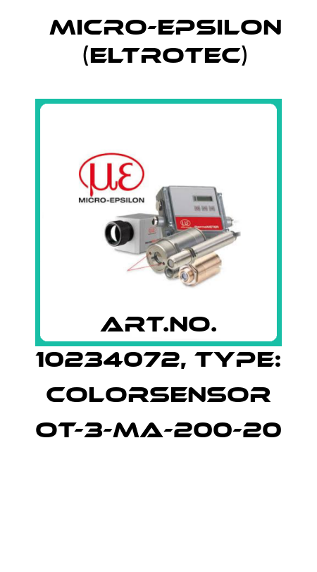 Art.No. 10234072, Type: colorSENSOR OT-3-MA-200-20  Micro-Epsilon (Eltrotec)