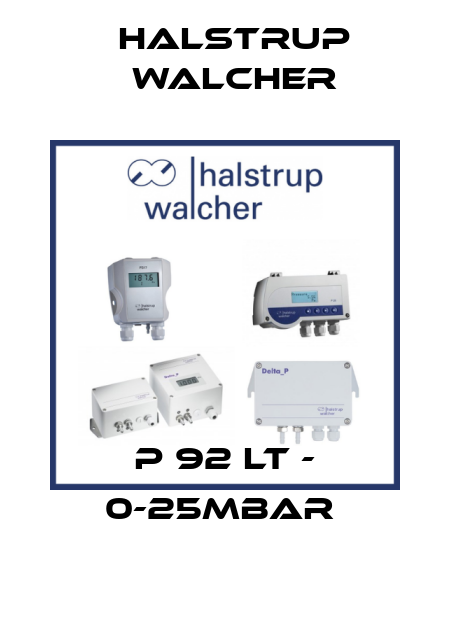 P 92 LT - 0-25mbar  Halstrup Walcher