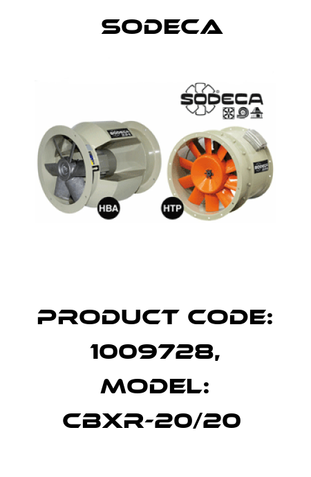 Product Code: 1009728, Model: CBXR-20/20  Sodeca