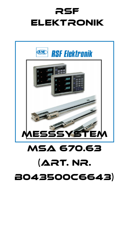 Meßsystem MSA 670.63 (Art. Nr. B043500C6643)  Rsf Elektronik