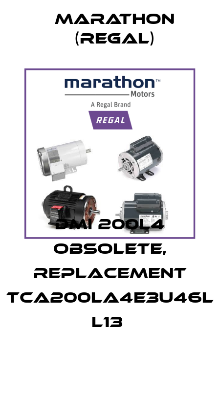 DMI 200L4 obsolete, replacement TCA200LA4E3U46L L13  Marathon (Regal)