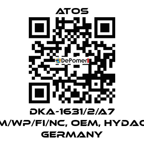 DKA-1631/2/A7 M/WP/FI/NC, OEM, Hydac Germany Atos