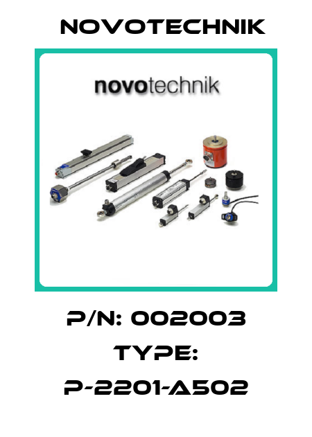 P/N: 002003 Type: P-2201-A502 Novotechnik
