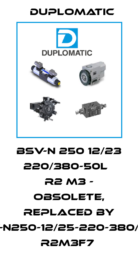 BSV-N 250 12/23 220/380-50L   R2 M3 - obsolete, replaced by BSV-N250-12/25-220-380/50L- R2M3F7  Duplomatic