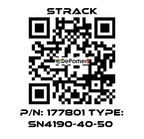 P/N: 177801 Type: SN4190-40-50  Strack