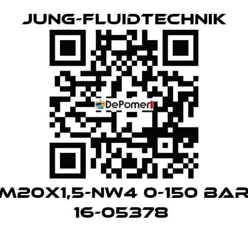 M20X1,5-NW4 0-150 BAR 16-05378  JUNG-FLUIDTECHNIK