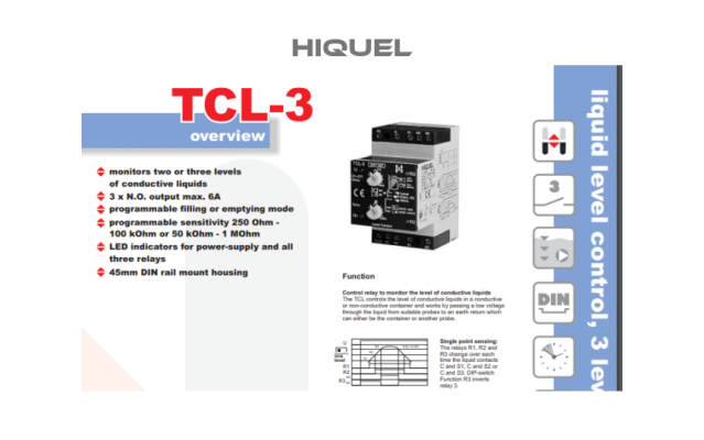 Hiquel tcl-lc-f  230VAC  LEVEL CONTROLLER 