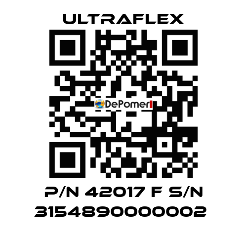 P/N 42017 F S/N 3154890000002  Ultraflex