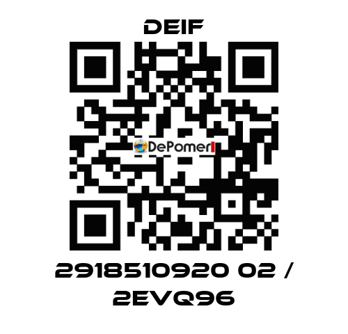 2918510920 02 / 2EVQ96 Deif