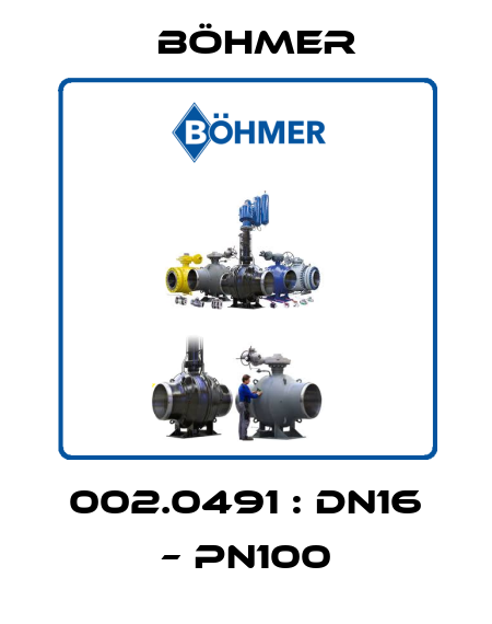 002.0491 : DN16 – PN100 Böhmer