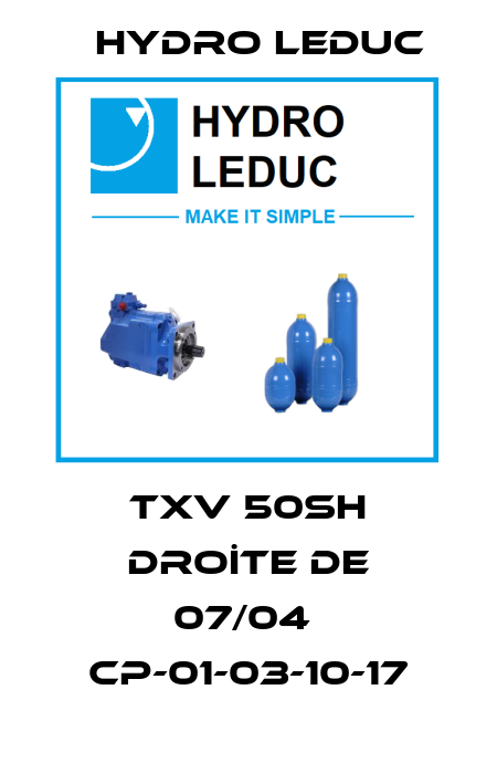 TXV 50SH DROİTE DE 07/04  CP-01-03-10-17 Hydro Leduc