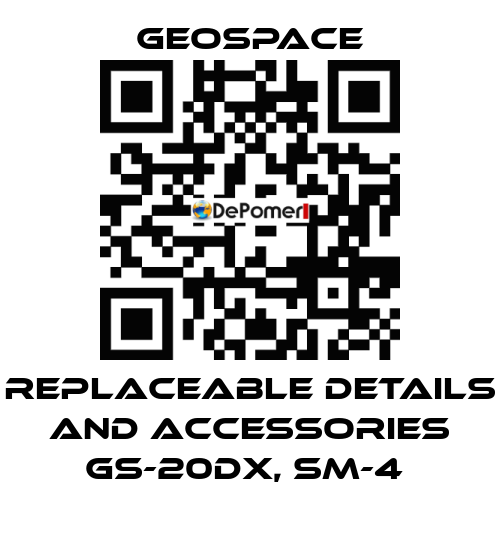 REPLACEABLE DETAILS AND ACCESSORIES GS-20DX, SM-4  GeoSpace