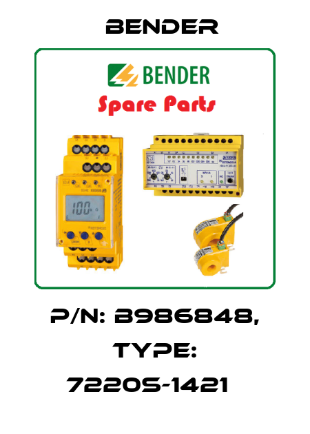 p/n: B986848, Type: 7220S-1421   Bender