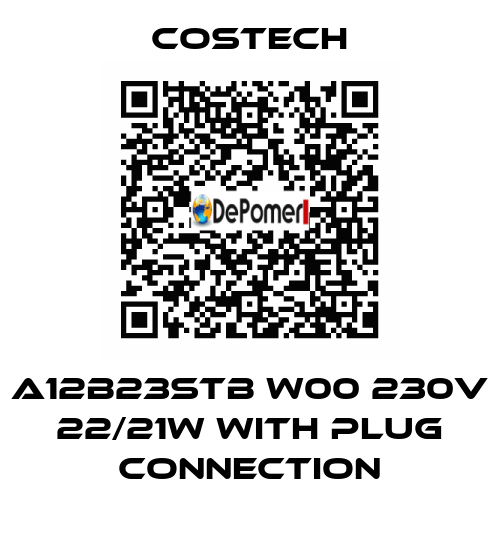 A12B23STB W00 230V 22/21W With plug connection Costech
