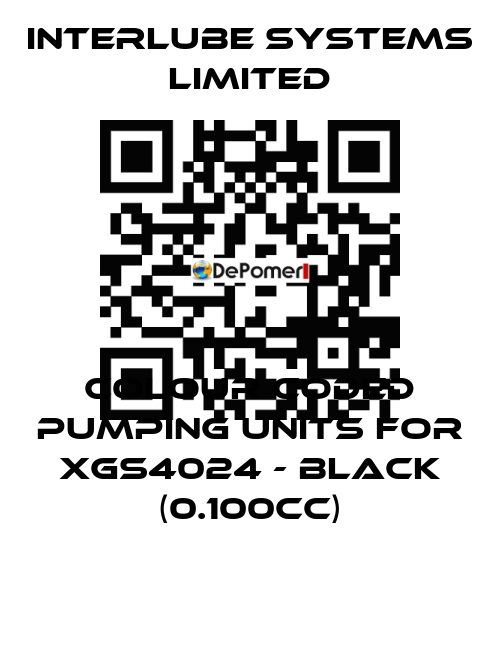 Colour coded pumping units for XGS4024 - Black (0.100cc) Interlube Systems Limited