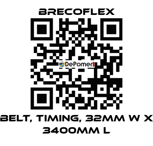 BELT, TIMING, 32MM W X 3400MM L Brecoflex