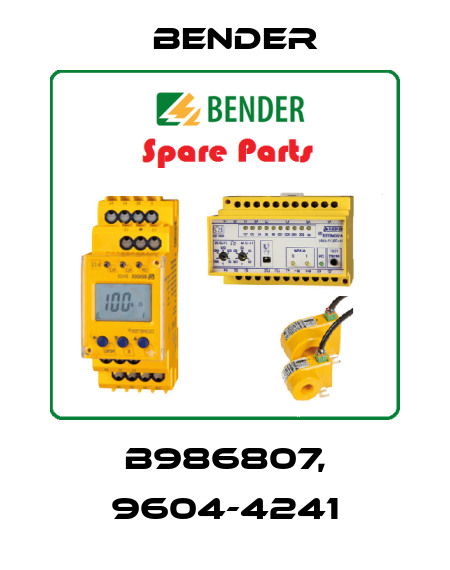 B986807, 9604-4241 Bender