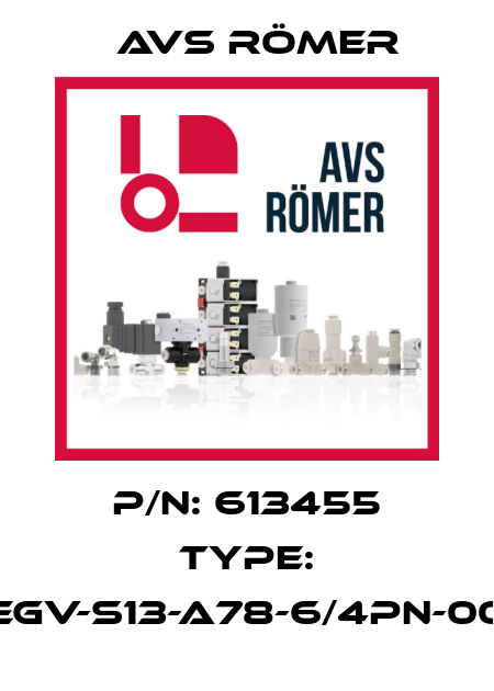 P/N: 613455 Type: EGV-S13-A78-6/4PN-00 Avs Römer