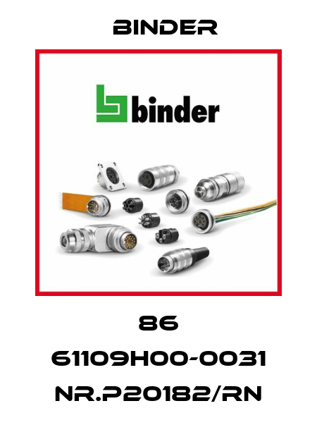 86 61109H00-0031 NR.P20182/RN Binder
