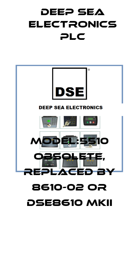 model:5510 obsolete, replaced by 8610-02 or DSE8610 MKII DEEP SEA ELECTRONICS PLC
