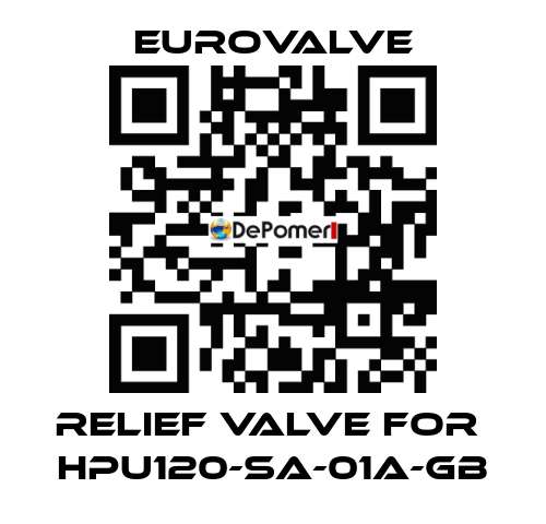 Relief valve for  HPU120-SA-01A-GB Eurovalve