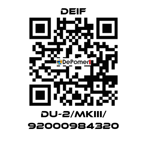 DU-2/MKIII/ 92000984320 Deif