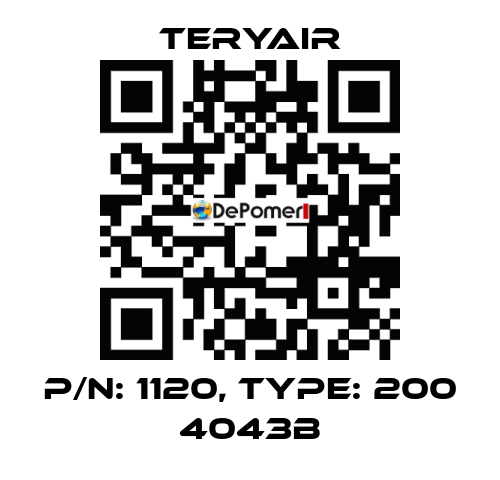 P/N: 1120, Type: 200 4043B TERYAIR