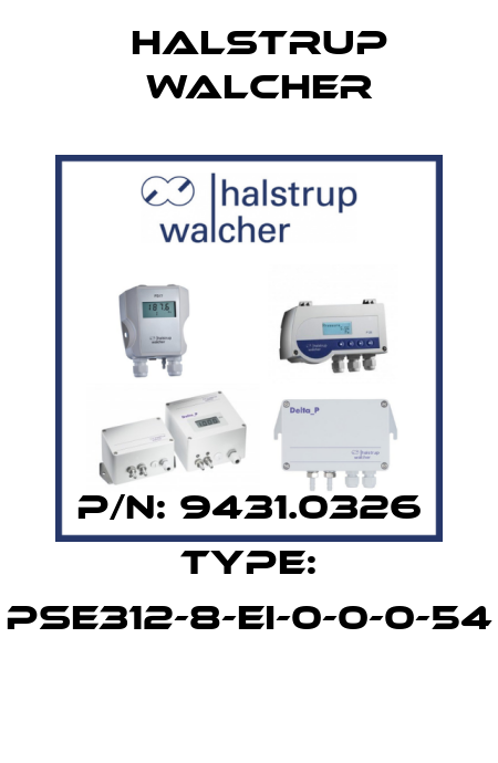 P/N: 9431.0326 Type: PSE312-8-EI-0-0-0-54 Halstrup Walcher