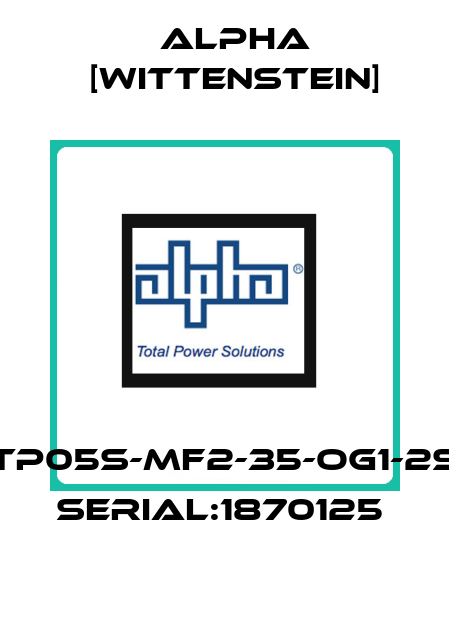 TP05S-MF2-35-OG1-2S SERIAL:1870125  Alpha [Wittenstein]