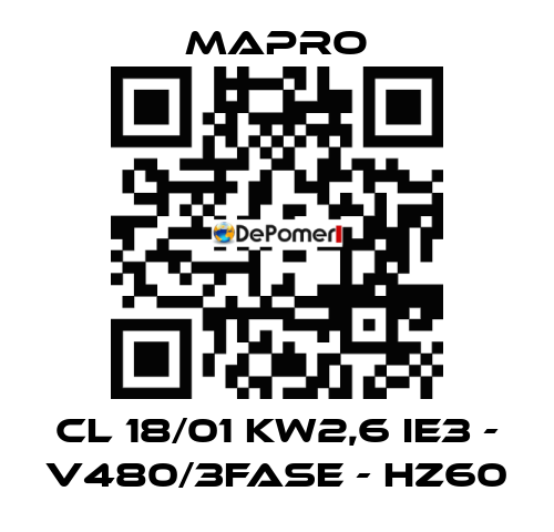 CL 18/01 kW2,6 IE3 - V480/3fase - Hz60 Mapro