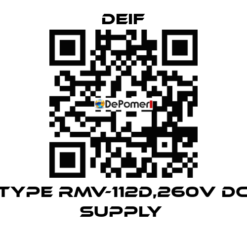 TYPE RMV-112D,260V DC SUPPLY  Deif