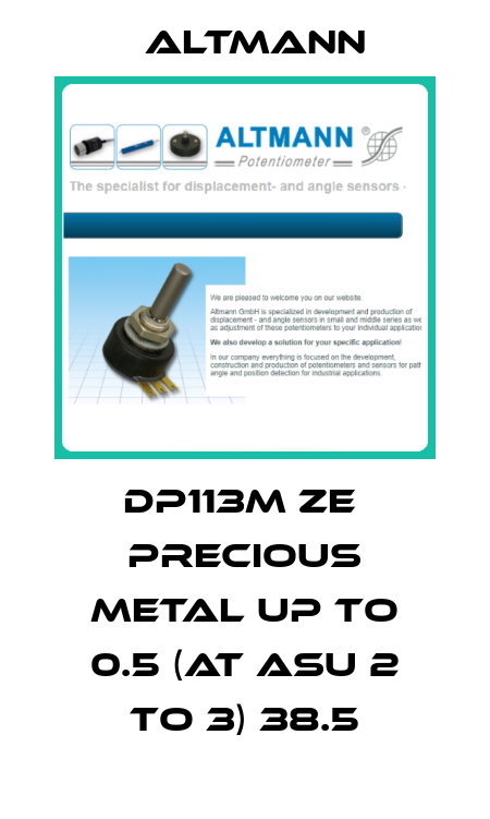 DP113M Ze  Precious metal up to 0.5 (at Asu 2 to 3) 38.5 ALTMANN