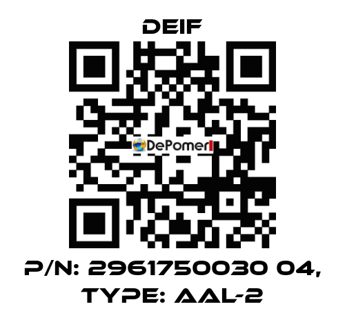 p/n: 2961750030 04, Type: AAL-2 Deif