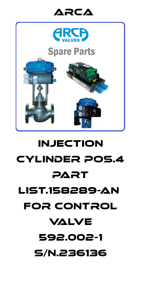 INJECTION CYLINDER POS.4 PART LIST.158289-AN  FOR CONTROL VALVE 592.002-1 S/N.236136 ARCA