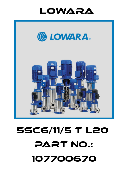 5SC6/11/5 T L20  Part No.: 107700670 Lowara