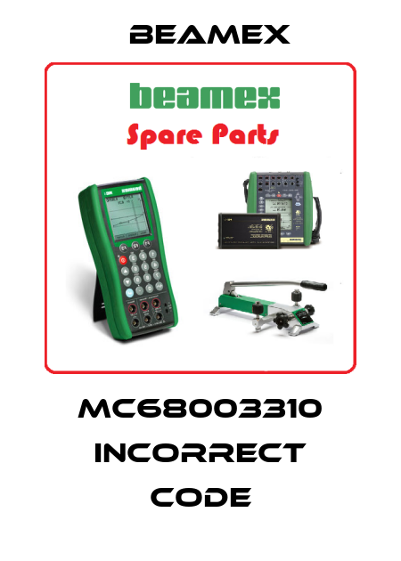 MC68003310 incorrect code Beamex