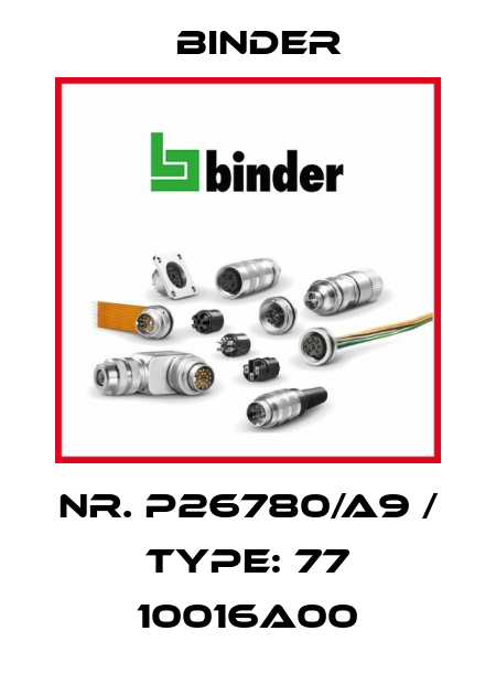 NR. P26780/A9 / TYPE: 77 10016A00 Binder