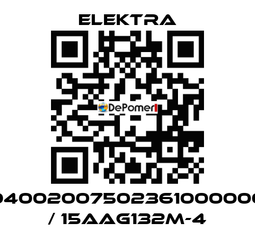 04002007502361000000 / 15AAG132M-4 ELEKTRA