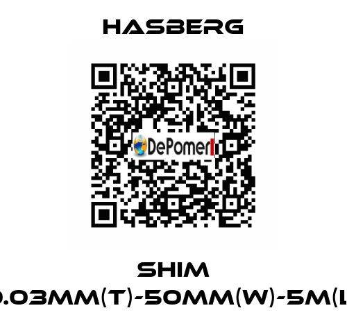 SHIM 0.03MM(T)-50MM(W)-5M(L) Hasberg