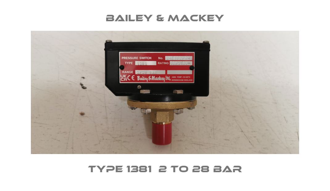 Type 1381  2 to 28 bar Bailey & Mackey